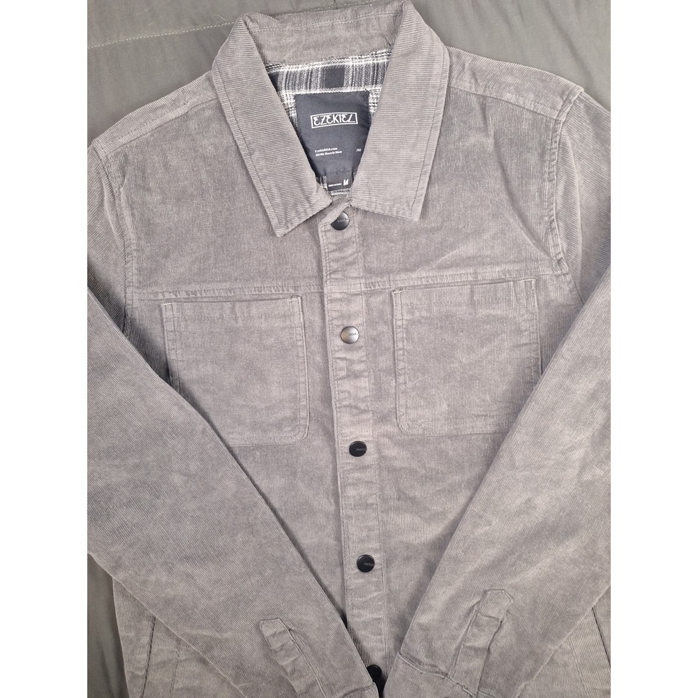 Ezekiel Gray lightweight Corduroy Shirt Jacket Casual Fit Medium Shacket Preppy